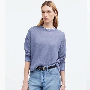 🏷️NWT: Madewell 100% Linen Drop-Shoulder Sweater-Blue Jay-Size XXS (runs large)